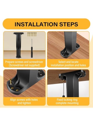 4 PCS Adjustable Height Bed Frame Support Legs - 7.8-14.6inch Bed Slats Support Leg with Screws, Furniture Legs for Bed Frame/Bed Center Slat/Cabinet/Dresser/Table/Sofa/Chair, Bed Replacement Legs - view 4